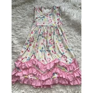 Princess Pea Girls Sz. 3XL Rose Design Pink Ruffle Dress. Soft, Adorable